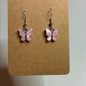 Pink Butterfly Earrings